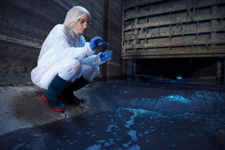 ¿Por qué es crucial el tratamiento de aguas residuales industriales en Colombia? 4 ecologist expert taking water samples examine pollution contamination waste water coming out city sewage river 342744 948 Iberá Tratamiento de aguas